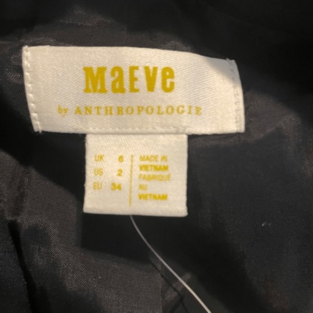 Maeve Anthropologie Lazar Roll-Sleeve Blazer Black Knit 2 - Picture 7 of 10